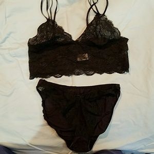 Black lace intimates